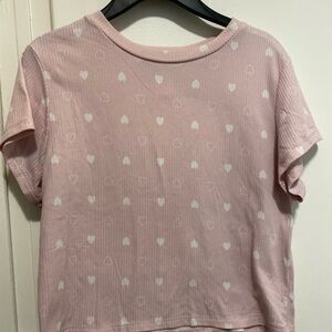 Pink Heart Pattern Kids Shirt